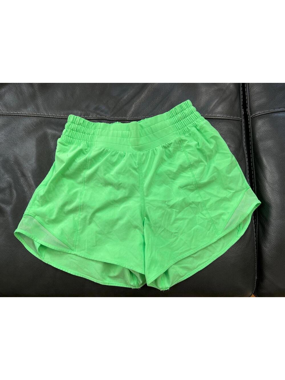 Lululemon Lime Green Running Shorts- Hotty Hot HR Short 4"